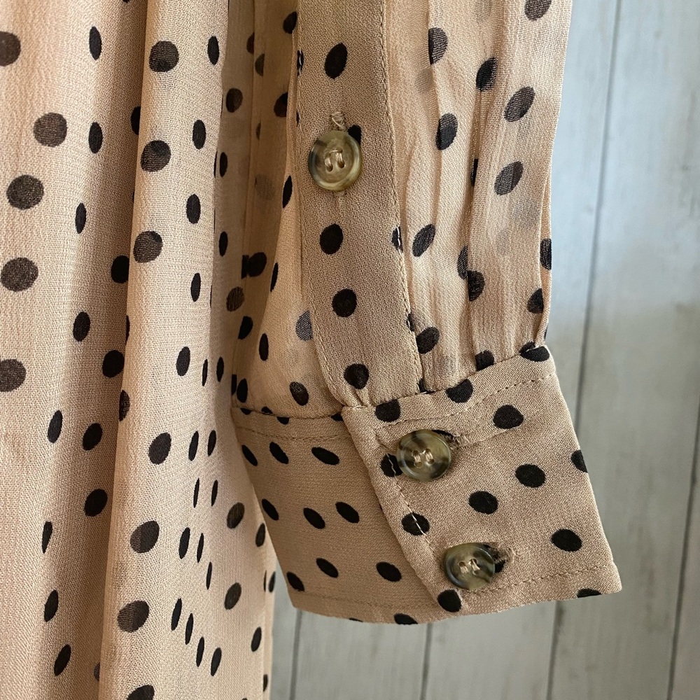 New GANNI Georgette Crepe Polka Dot Dress - Picture 13 of 16